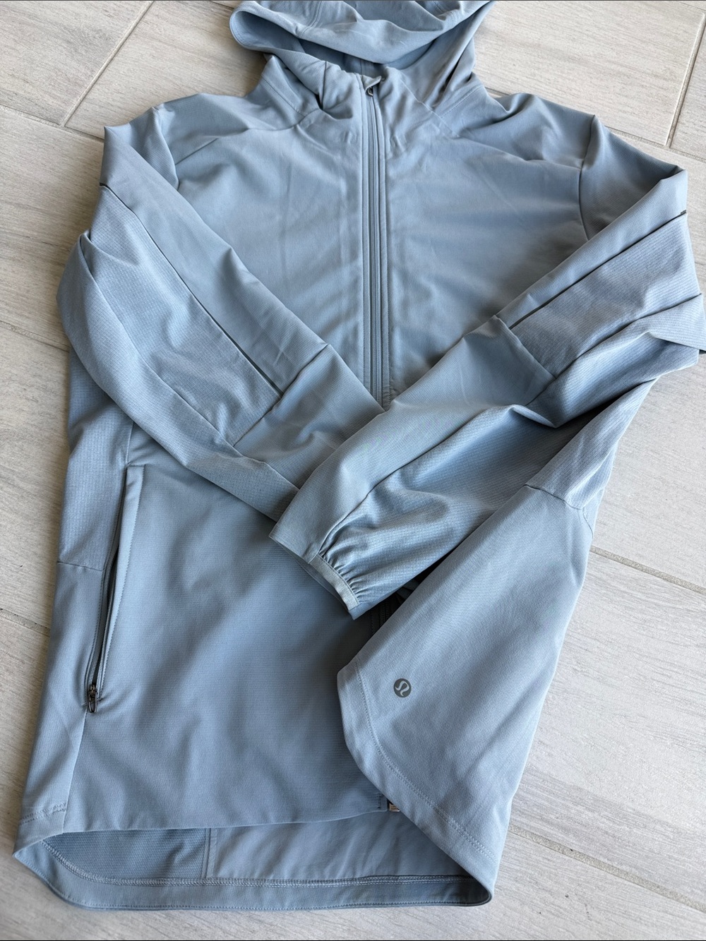 lululemon Light Blue Hooded Men's Jacket - Performance Zip Jacket